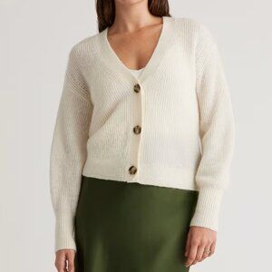 Quince Baby Alpaca-Wool Cropped Cardigan